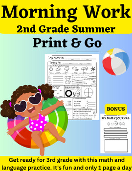 Preview of 2nd Grade Summer Review Morning Work End of the Year Math and ELA Practice