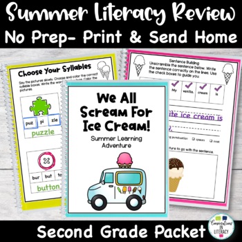 Preview of 2nd Grade End of the Year Summer Work Fun Packet Activity Sheets Worksheet Pages