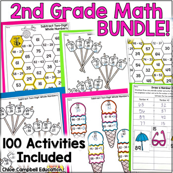 Preview of 2nd Grade Math Activities - 100 Activities for Math Centers for Second Grade