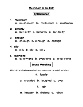 2nd Grade Syllable Practice To Accompany The Open Court Unit Kindness