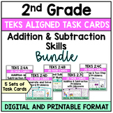 2nd Grade TEKS Aligned Addition and Subtraction Skills Tas