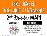 2nd Grade TEKS Based We Will Statements- Math