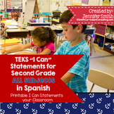 Second Grade TEKS "I Can" Statements Bundle- All 4 Core Subjects