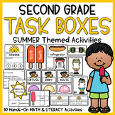 2nd Grade Task Boxes | Math & Literacy Activities | Summer