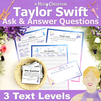 Preview of 2nd Grade Taylor Swift Nonfiction Reading Lesson RI.2.1 Ask & Answer Questions