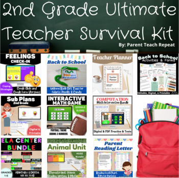 Preview of Back to School Bundle | Second Grade Teacher Survival Kit