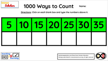 Preview of 2nd Grade Technology Activities - Lesson 1: Counting to 1000 by 5's