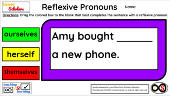 Preview of 2nd Grade Technology Activities - Lesson 12: Reflexive Pronouns