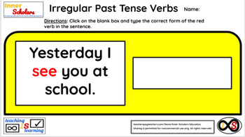 Preview of 2nd Grade Technology Activities - Lesson 14: Irregular Past Tense Verbs