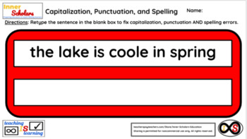 Preview of 2nd Grade Technology Activities - Lesson 2: Capitalization Spelling Punctuation