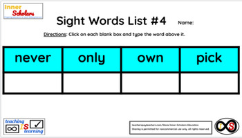 Preview of 2nd Grade Technology Activities - Lesson 30: Sight Words #4