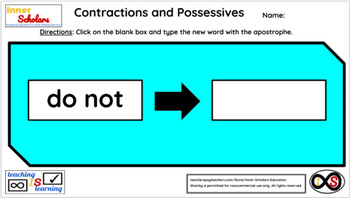 Preview of 2nd Grade Technology Activities - Lesson 6: Apostrophes in Contractions & Names
