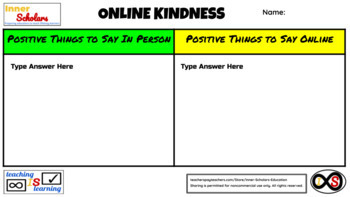 Preview of 2nd Grade ELA Digital Citizenship - Online Kindness