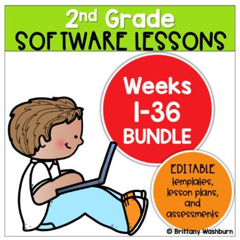 Preview of 2nd Grade Technology Curriculum Software Lessons Bundle