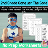 2nd Grade Tell and Write Time 2.MD.7 No Prep Worksheets Packet