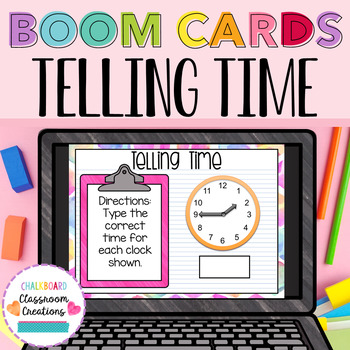 Preview of 2nd Grade Telling Time BOOM CARDS