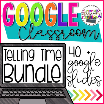 Preview of 1st & 2nd Grade Telling Time Bundle for Google Classroom Distance Learning