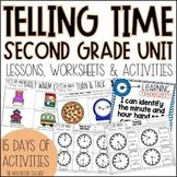 Telling Time Worksheets 2nd Grade Math Unit for Time to 5 