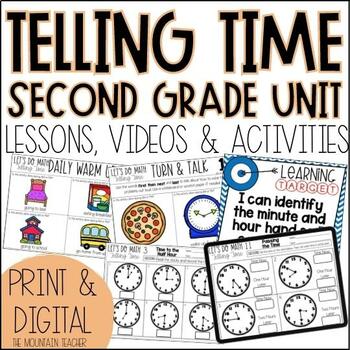 Preview of Digital Telling Time Worksheets 2nd Grade - Time to 5 Minutes & Elapsed Time