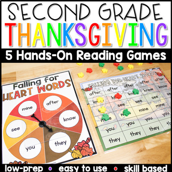 Preview of 2nd Grade Thanksgiving Reading Centers | Turkey Literacy Games and Activities