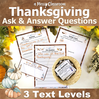 Preview of 2nd Grade Thanksgiving Reading Lesson RI.2.1 Ask & Answer Questions