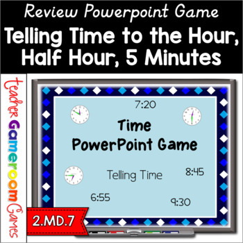 Preview of 2nd Grade Time Powerpoint Review Game - 2.MD.3