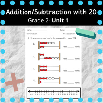 Preview of 2nd Grade Unit 1 Assessments- Addition/Subtraction within 20 (Modified)