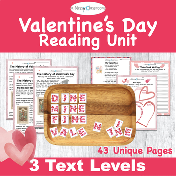 Preview of 2nd Grade Valentine's Day Diversified Reading Unit w/ -ar & -ine Spelling Words