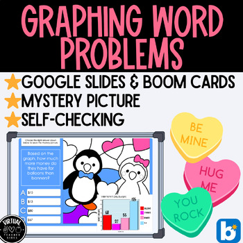 Preview of 2nd Grade Valentine's Day Graphing Word Problems Digital Game Resource