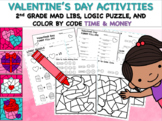 2nd Grade Valentine's Day Mad Libs, Logic Puzzle, and Time