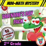 2nd Grade Valentine's Day Mini Math Mysteries - Printable 