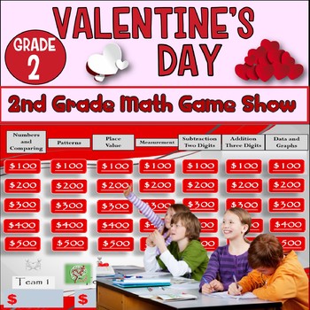 Preview of 2nd Grade Valentines Math Game Show for NWEA MAP and Common Core Practice