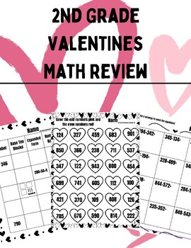 Preview of 2nd Grade Valentines Math Review