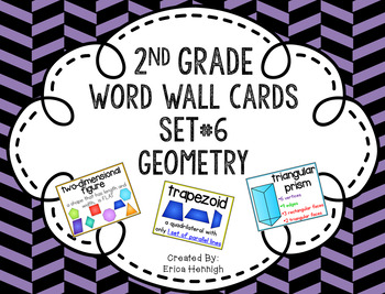 Preview of 2nd Grade Vocabulary Word Wall Cards Set 6: Geometry TEKS