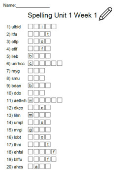 2nd Grade Word Search Spelling (Unit 10)