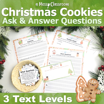 Preview of 2nd Grade Winter Christmas Cookies Reading Lesson RI.2.1 Ask & Answer Questions