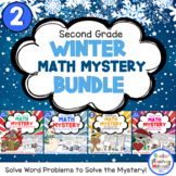 2nd Grade Winter Math Mysteries Bundle 4-pack