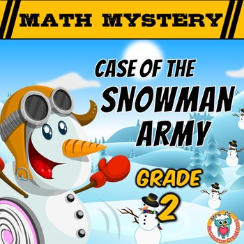 Preview of 2nd Grade Winter Math Mystery Activity - Fun Math Review Game