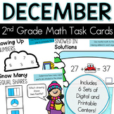 2nd Grade Winter Math Task Card Stations, Centers Print + 
