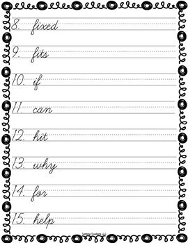 2nd Grade Wonders Spelling - Cursive - Beyond Lists - UNITS 1-6 | TpT