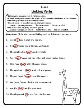 linking verbs worksheet 2nd grade wonders unit 4 week 1