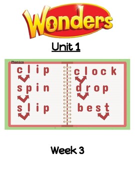 Preview of 2nd Grade Wonders Word Work: Unit 1: Week 3