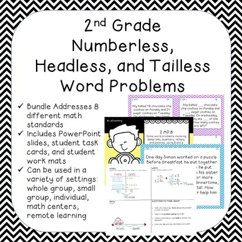 Preview of 2nd Grade Numberless, Headless, and Tailless Word Problems