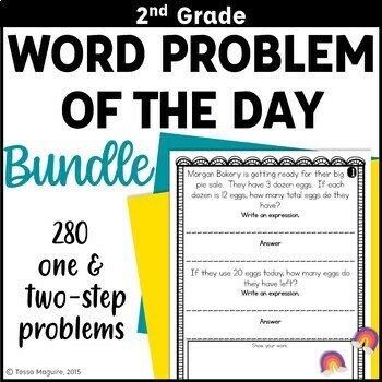 Preview of 2nd Grade Math Word Problem of the Day Addition & Subtraction Story Problems