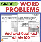 2 Digit Addition & Subtraction Word Problems 2nd Grade Story Problems Worksheets