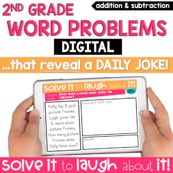 Preview of 2nd Grade Word Problems - Digital Word Problems - Seesaw - Google Slides