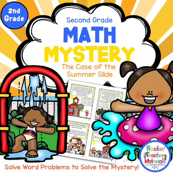 Preview of 2nd Grade Word Problems - Math Mystery - Case of the Summer Slide