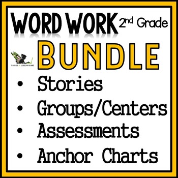 Preview of 2nd Grade Word Work Activities, Centers, Anchor Charts, and Assessments Bundle
