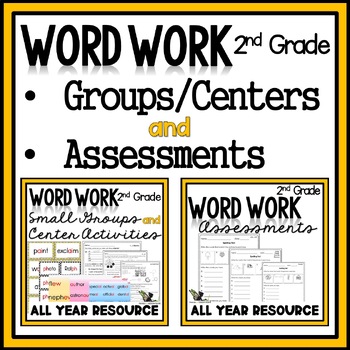 Preview of 2nd Grade Word Work - Bundle - Groups, Centers, Data Collection, and Assessments