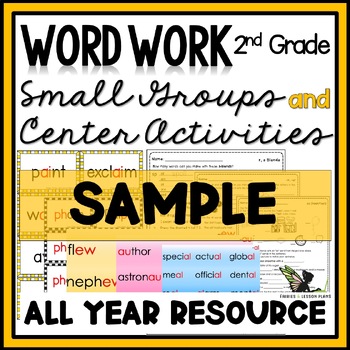 Preview of 2nd Grade Word Work SOR Center Activities and Assessment Free Sample